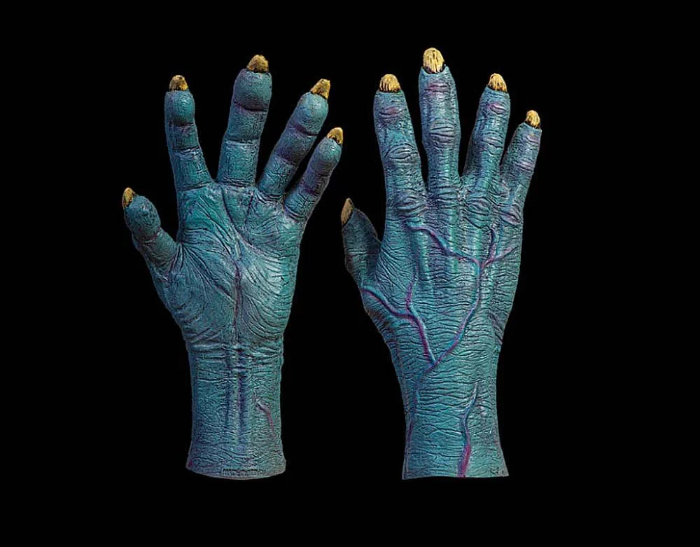 Oktober Studios - Bloodlust Vampire Blue Hands Halloween Gloves - Lord Grimley's Manor