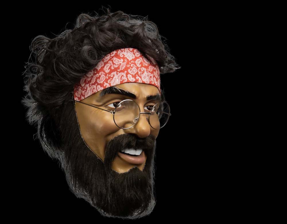 Trick or Treat Studios - Officially Licensed Tommy Chong - Halloween Deluxe Injection Retro Mask - Up In Smoke - Lord Grimley's Manor