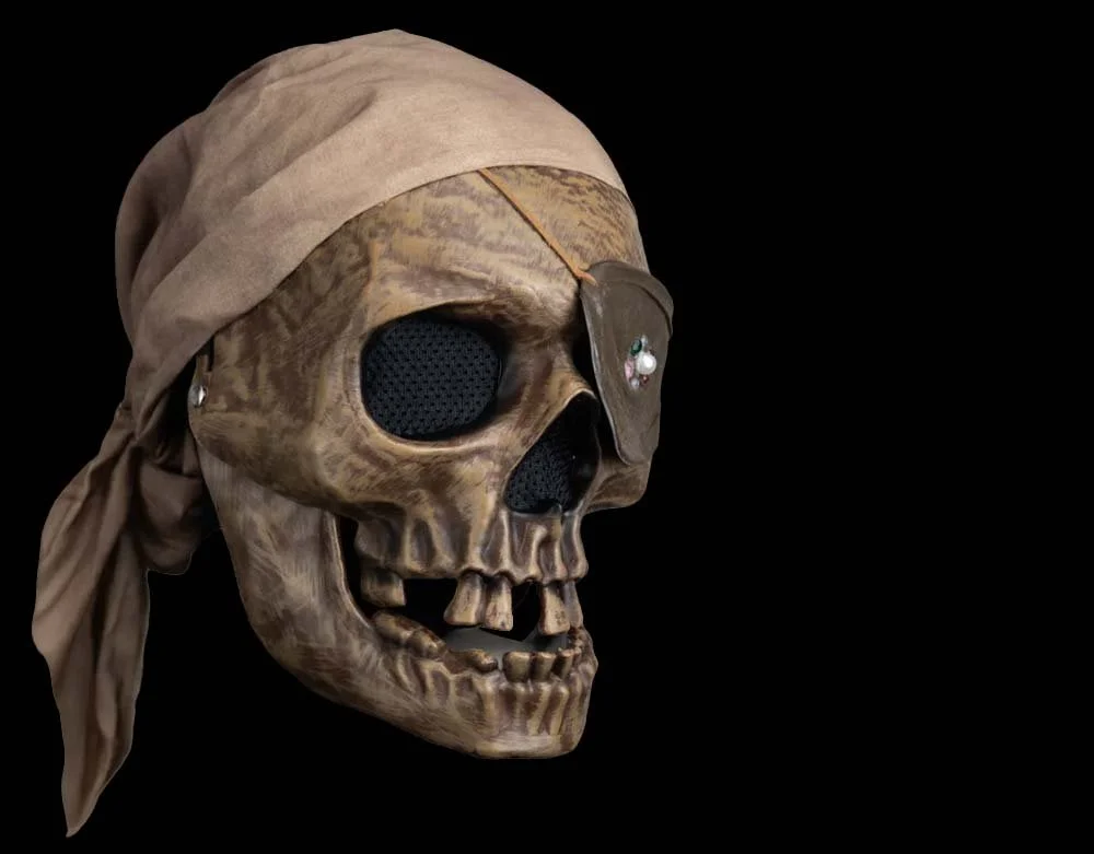 Trick or Treat Studios - Officially Licensed The Goonies One Eyed Willy Pirate - Halloween Deluxe Injection Retro Mask - Lord Grimley's Manor