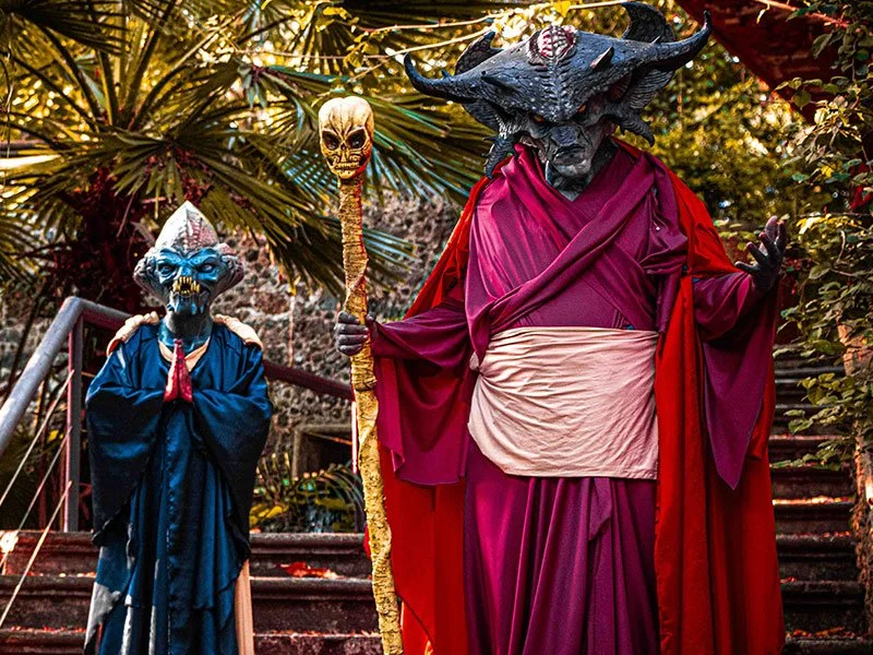 Ghoulish Productions - Warlord Alien - Master of the Three Latex Mask - Halloween Alien Mask - Lord Grimley's Manor