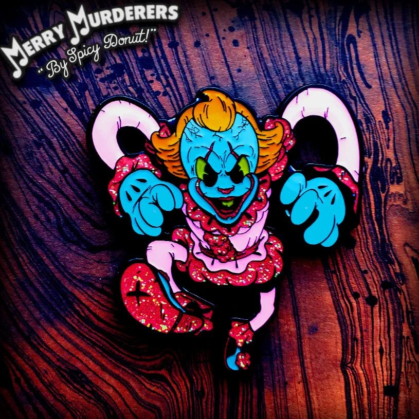 The Dancing Clown of Derry - Neon With Glitter Accents - Enamel Pin