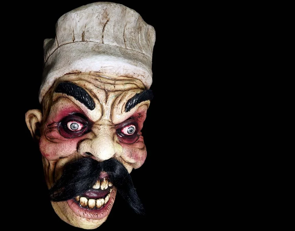 Ghoulish Productions - Crazy Chef Auguste - Killer Latex Mask - Lord Grimley's Manor