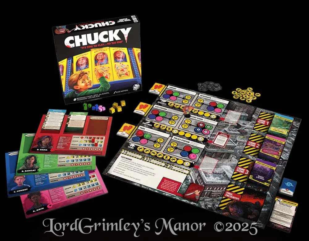 Trick or Treat Studios - Officially Licensed Chucky Board Game - Lord Grimley's Manor