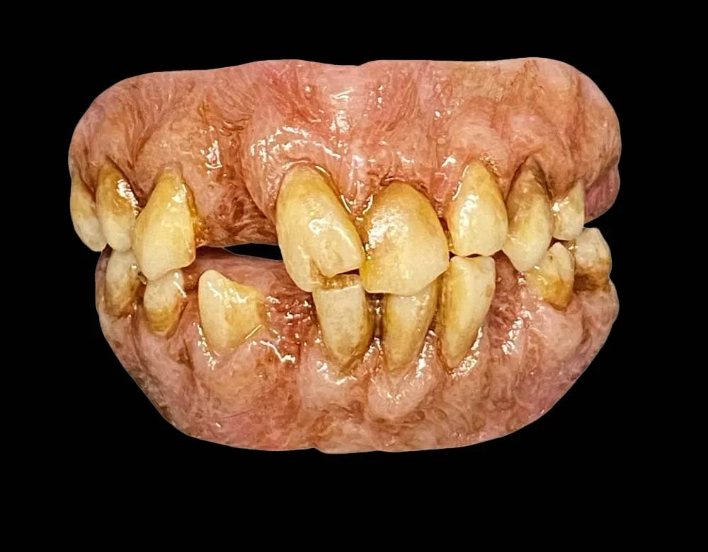 Trick or Treat Studios - Officially Licensed Texas Chainsaw Massacre 3 Leatherface - Bitemares Horror Teeth Appliance - Lord Grimley's Manor