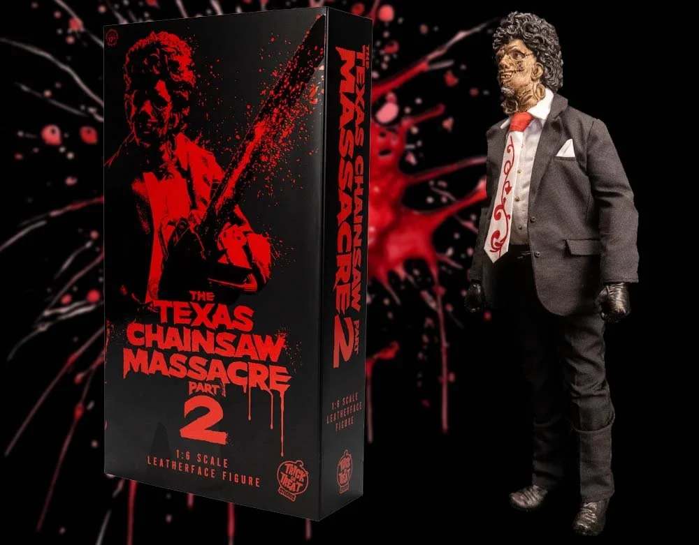 Trick or Treat Studios - Officially Licensed Texas Chainsaw Massacre 2 - Leatherface 13" Poseable Action Figure 1:6 Scale - Lord Grimley's Manor