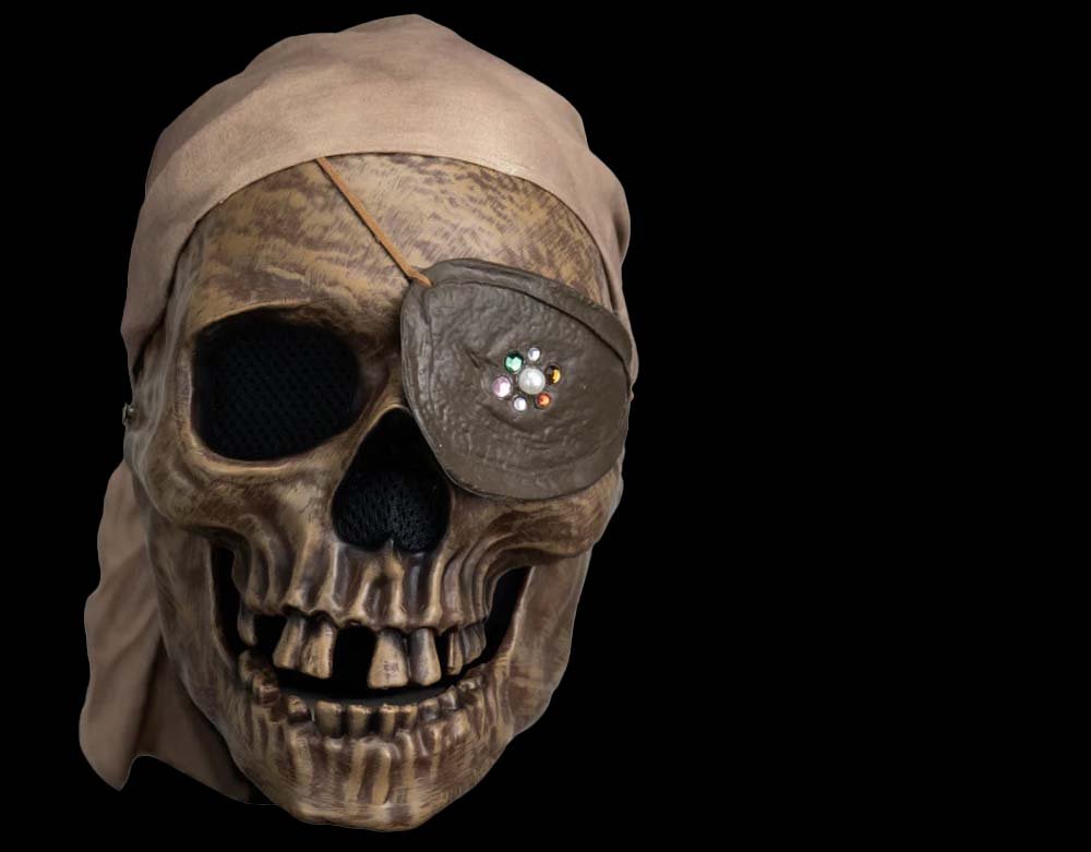 Trick or Treat Studios - Officially Licensed The Goonies One Eyed Willy Pirate - Halloween Deluxe Injection Retro Mask - Lord Grimley's Manor