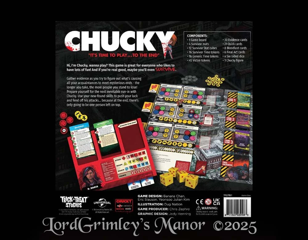 Trick or Treat Studios - Officially Licensed Chucky Board Game - Lord Grimley's Manor