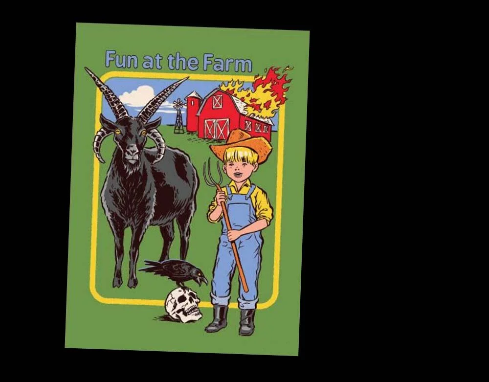 Ephemera Halloween - Fun At The Farm - Vintage Magnet - Lord Grimley's Manor