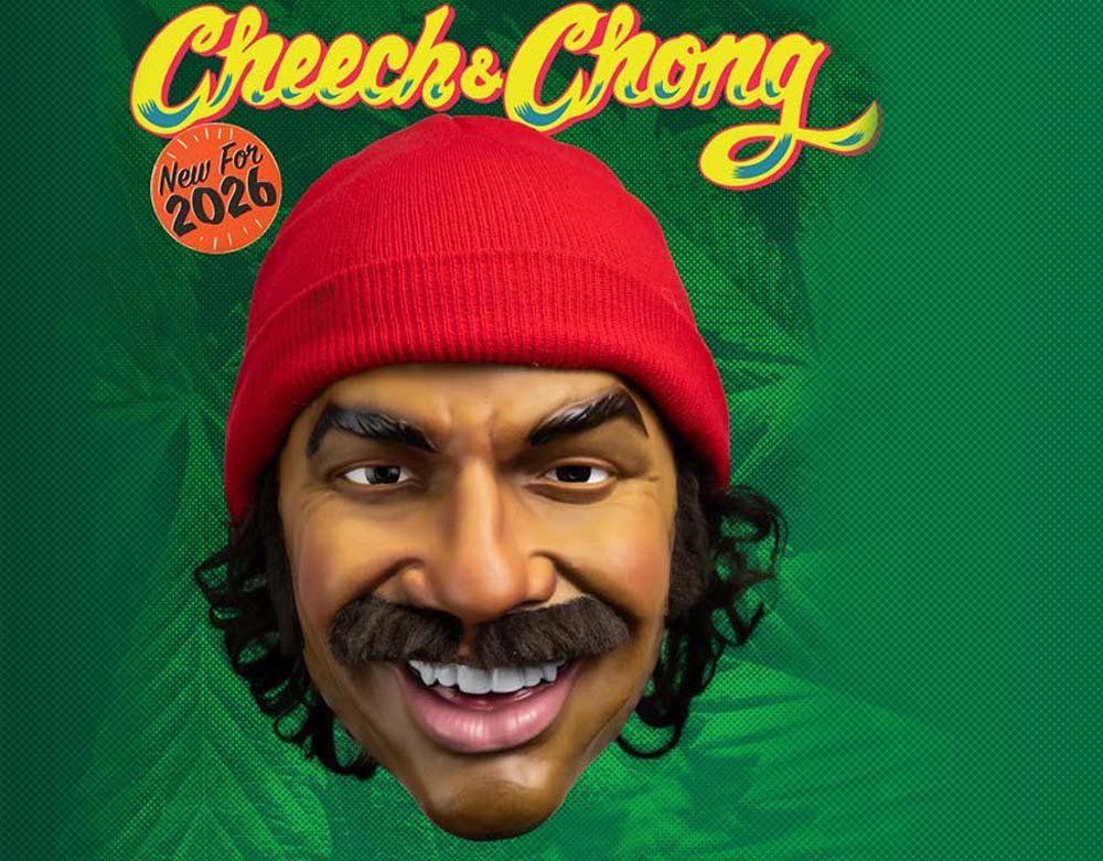 Trick or Treat Studios - Officially Licensed Tommy Chong - Halloween Deluxe Injection Retro Mask - Up In Smoke - Lord Grimley's Manor