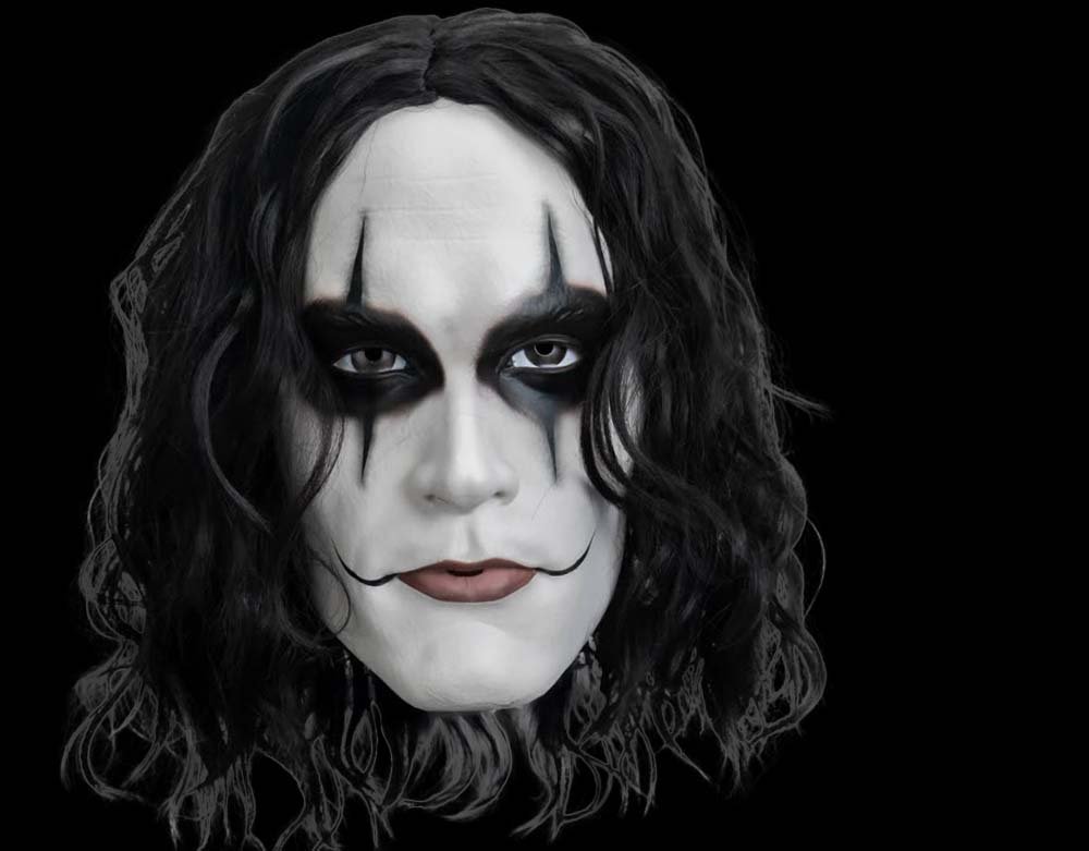 Trick or Treat Studios - Officially Licensed Eric Draven The Crow - Deluxe Injection Halloween Mask - Lord Grimley's Manor