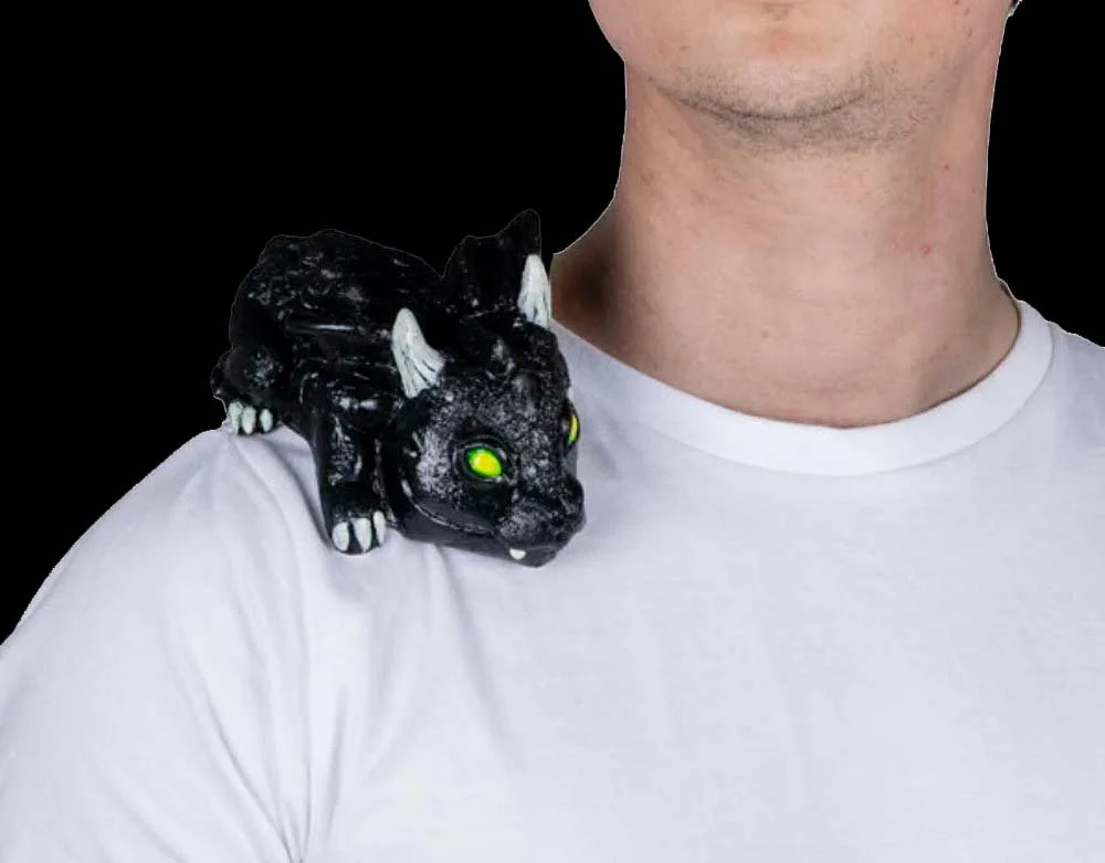 Nightshade Black Dragon Familiar - Ghoulish Productions - Shoulder Buddy