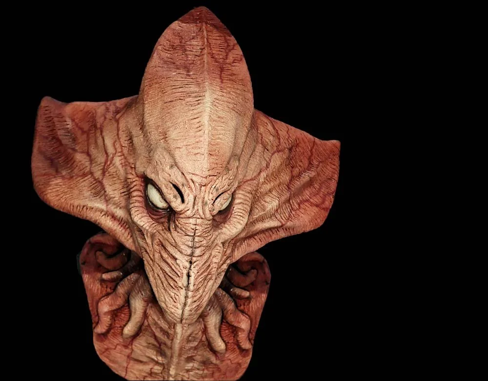 Ghoulish Productions - Morak Alien - Mindflayer High Priest Latex Mask - Halloween Alien Mask - Lord Grimley's Manor