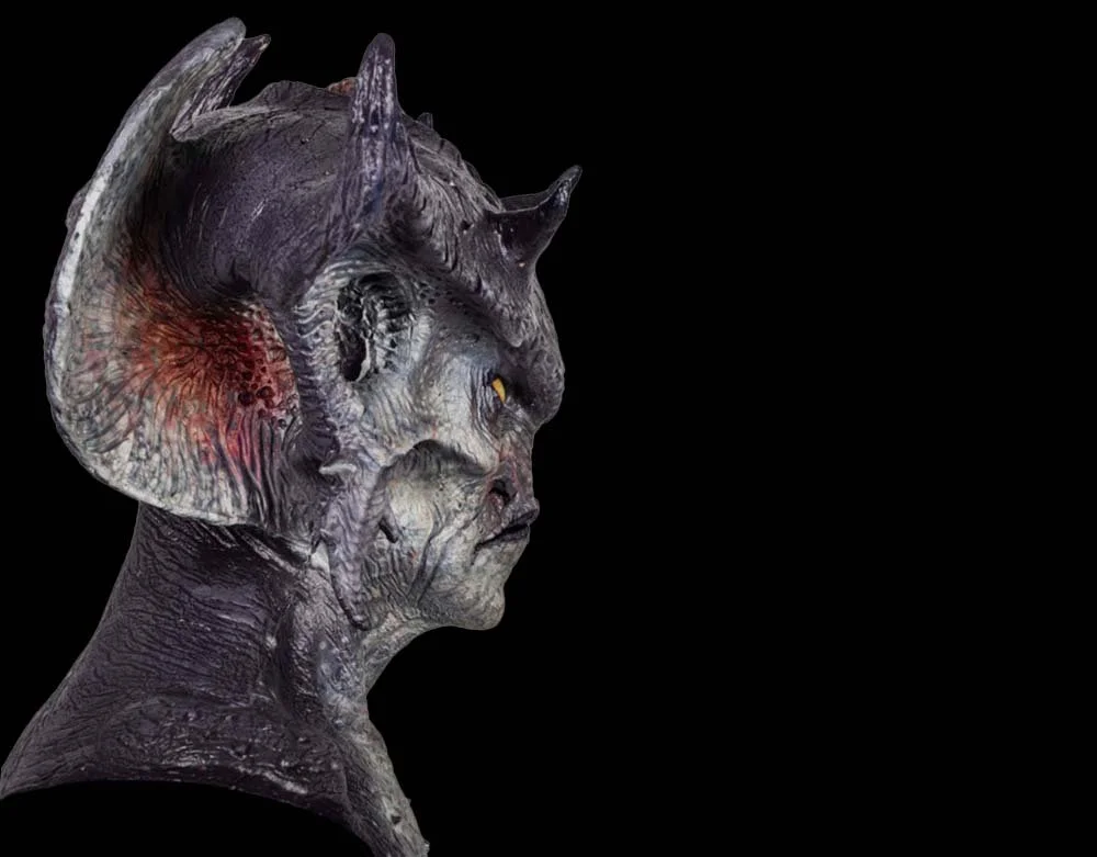 Ghoulish Productions - Warlord Alien - Master of the Three Latex Mask - Halloween Alien Mask - Lord Grimley's Manor