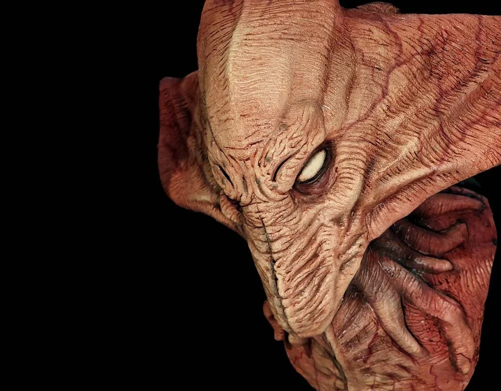 Ghoulish Productions - Morak Alien - Mindflayer High Priest Latex Mask - Halloween Alien Mask - Lord Grimley's Manor