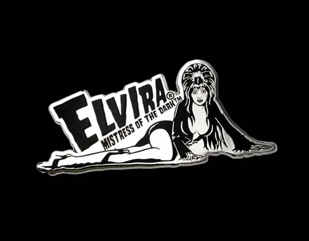 Kreepsville 666 - Elvira Lay Down Chrome - Enamel Pin - Lord Grimley's Manor