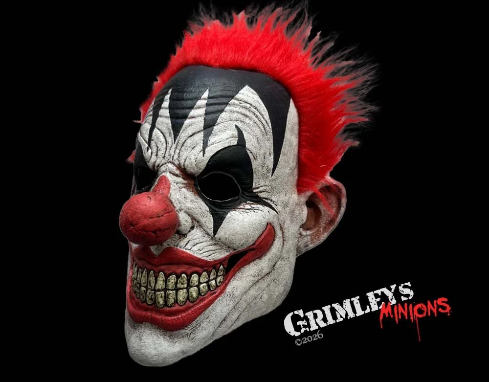 Silent Shocker Killer Clown - Halloween Latex Half Mask - Lord Grimley's Manor Exclusive Halloween Mask