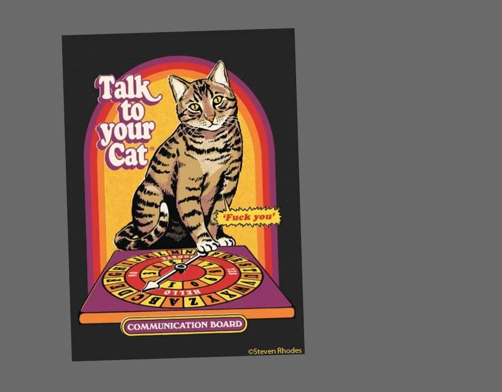 Ephemera Halloween - Talk To Your Cat - Steven Rhodes - Vintage Magnet - Lord Grimley's Manor