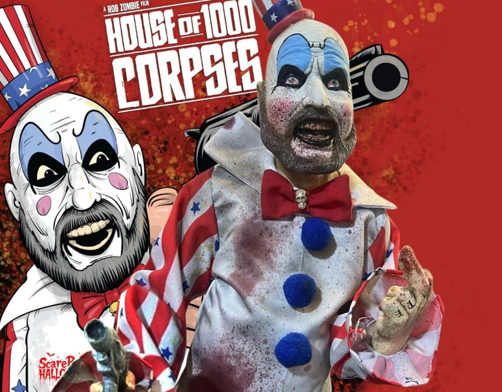 ScarePros - Officially Licensed House of 1000 Corpses - Captain Spaulding 36" Poseable Doll Prop  - Poseable Halloween Doll - Lord Grimley's Manor