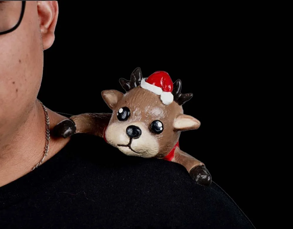 Ghoulish Productions - Reindeer Christmas Shoulder Buddy - Halloween Shoulder Latex Prop - Lord Grimley's Manor
