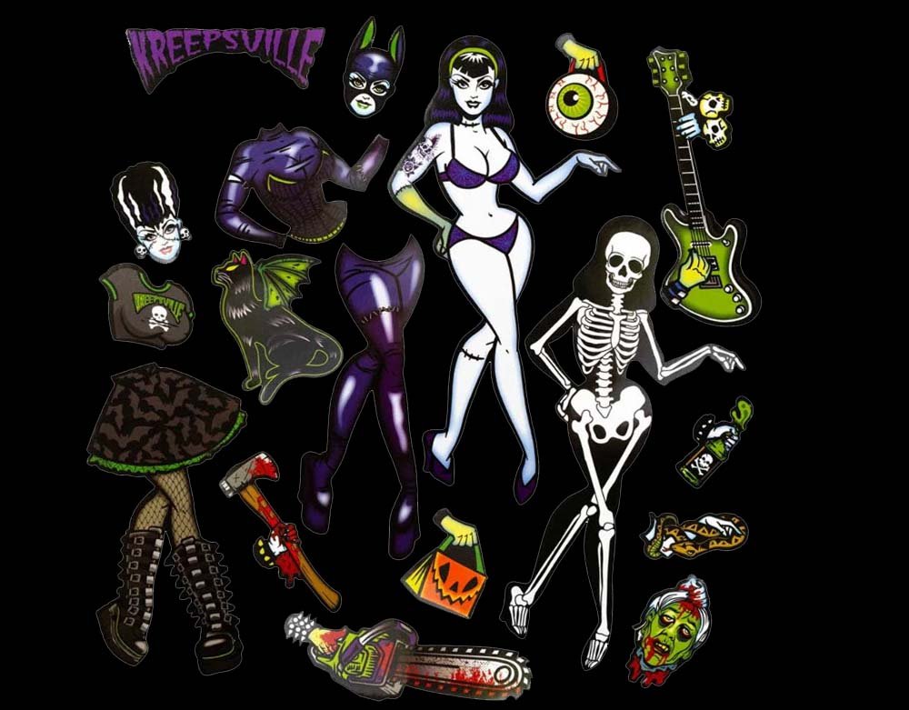Kreepsville 666 - Ghoul Gal Dress Up Magnet Kit - Lord Grimley's Manor