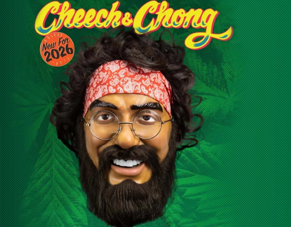 Trick or Treat Studios - Officially Licensed Tommy Chong - Halloween Deluxe Injection Retro Mask - Up In Smoke - Lord Grimley's Manor