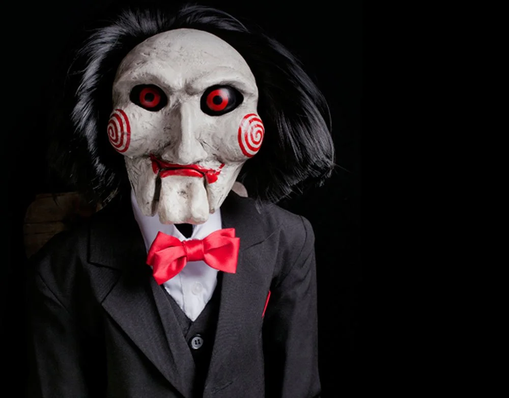 Trick or Treat Studios - Officially Licensed SAW Billy The Puppet Prop - Halloween Poseable Prop - Lord Grimley's Manor