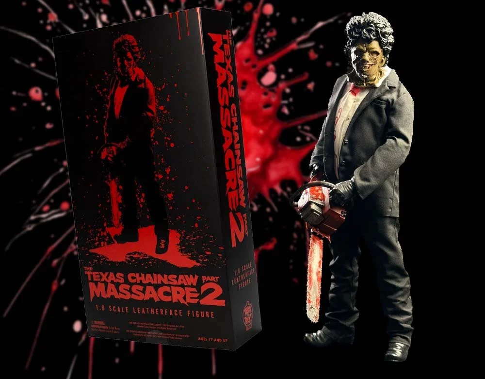Trick or Treat Studios - Officially Licensed Texas Chainsaw Massacre 2 - Leatherface 13" Poseable Action Figure 1:6 Scale - Lord Grimley's Manor