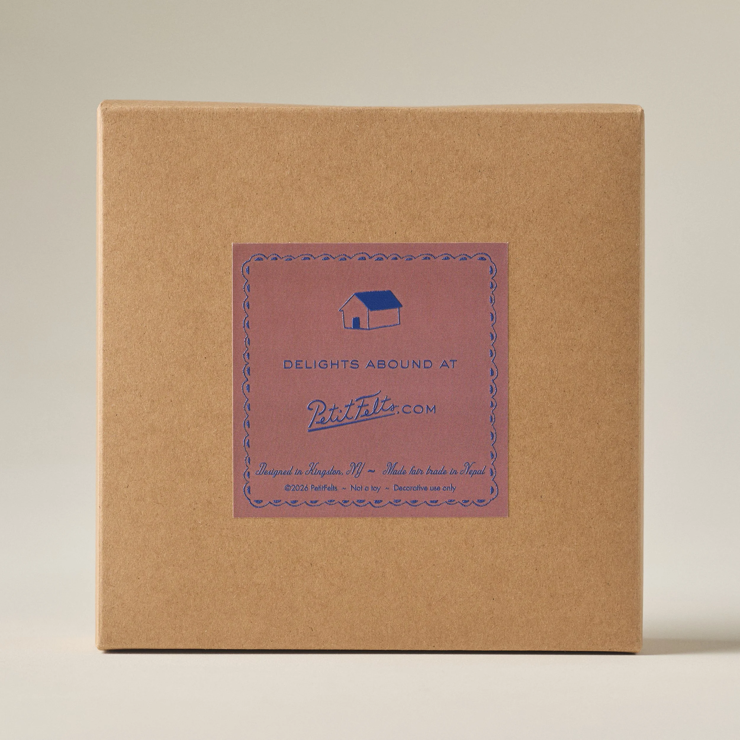 Back of the PetitFelts Mushroom Ornament Set Box