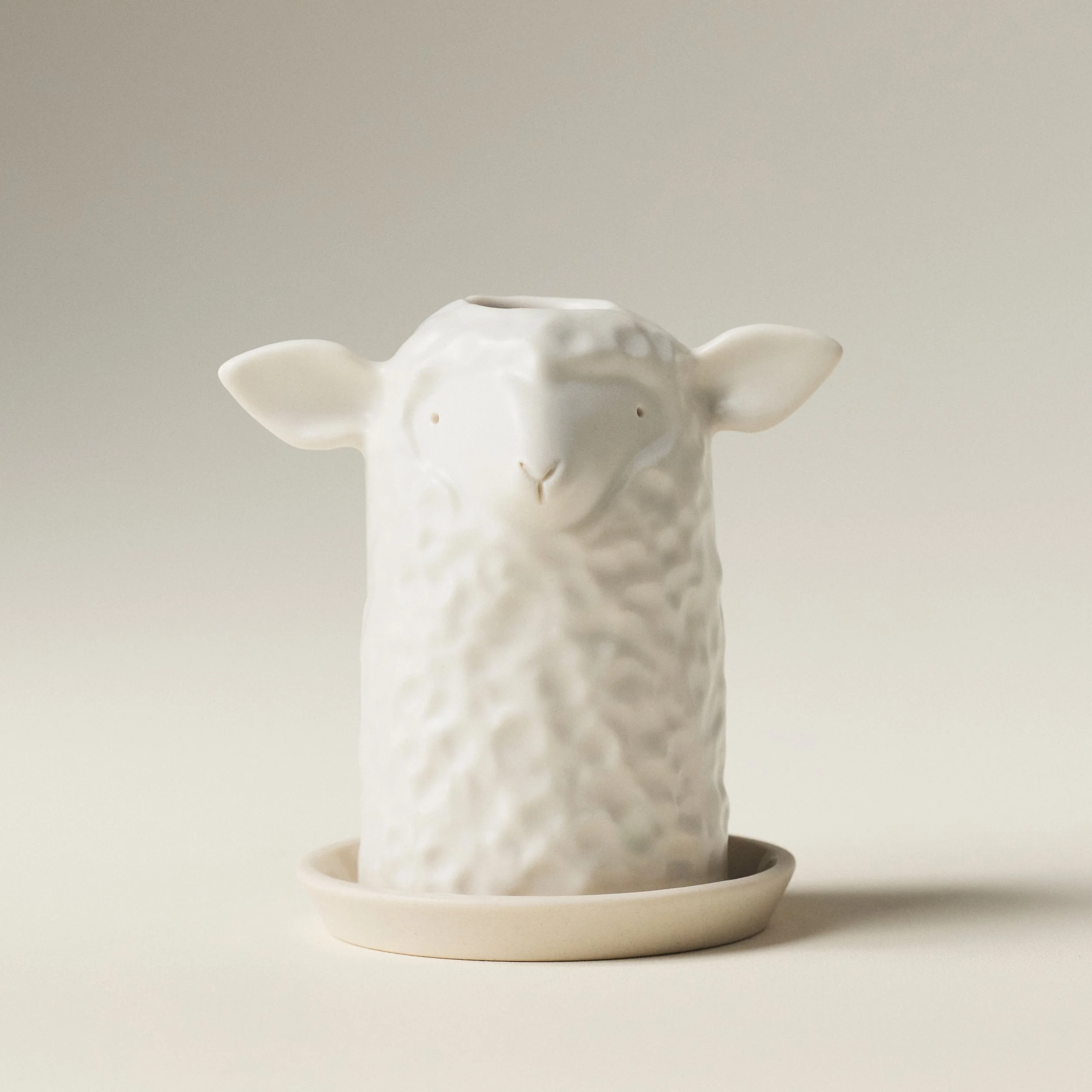PetitFelts Herschel ceramic toothbrush holder shown on its matching saucer tray