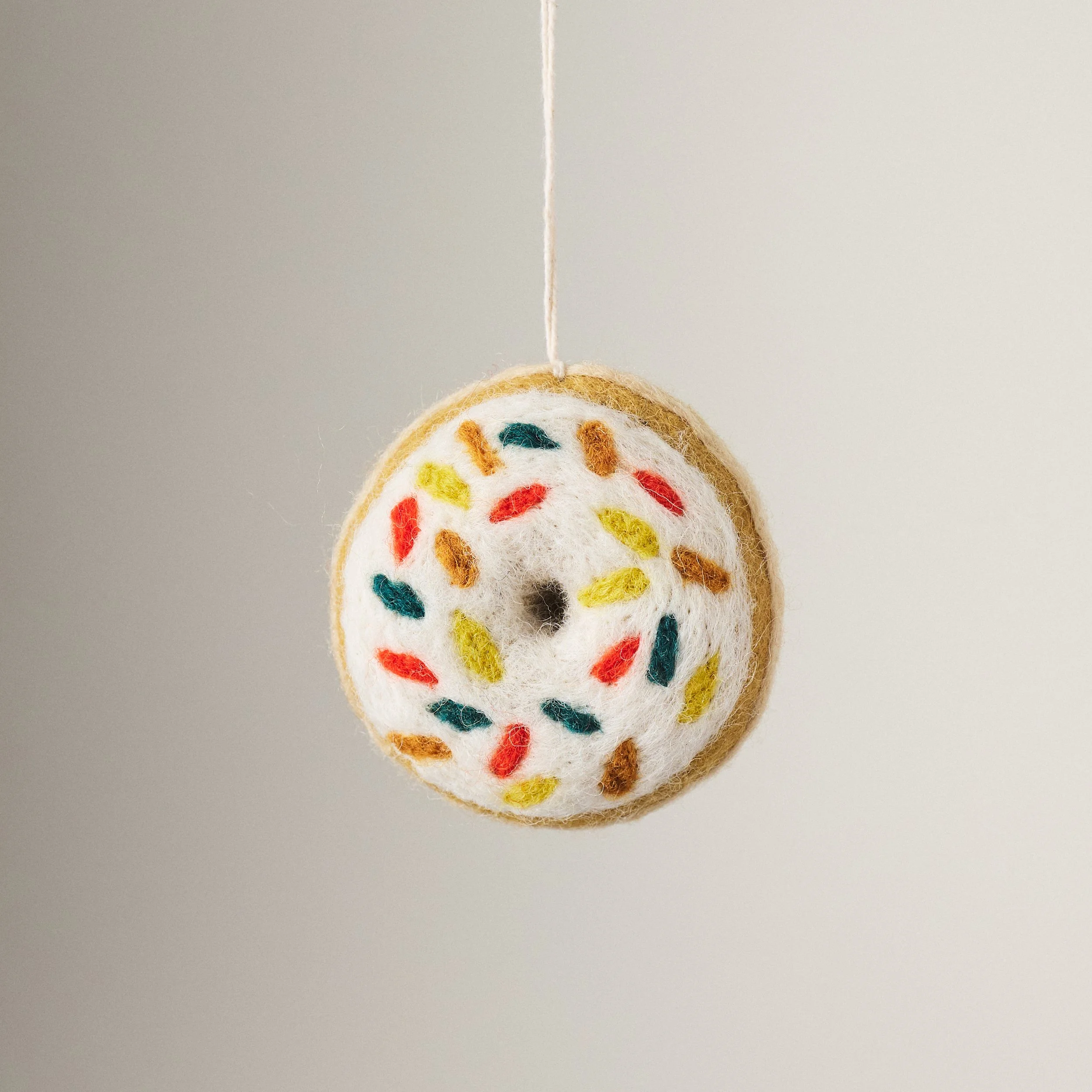 White Glazed Donut Ornament