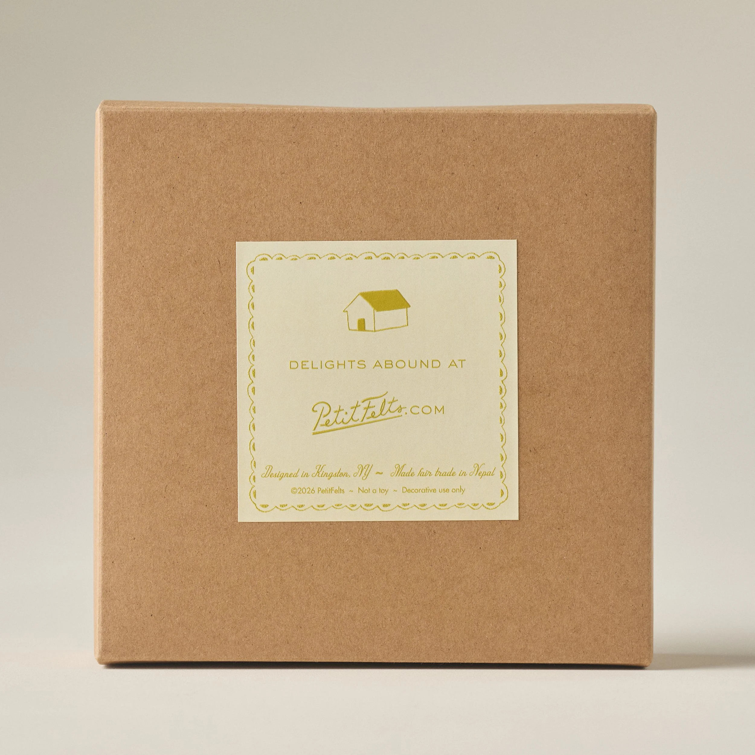Back label view of the PetitFelts Citrus Christmas ornament set
