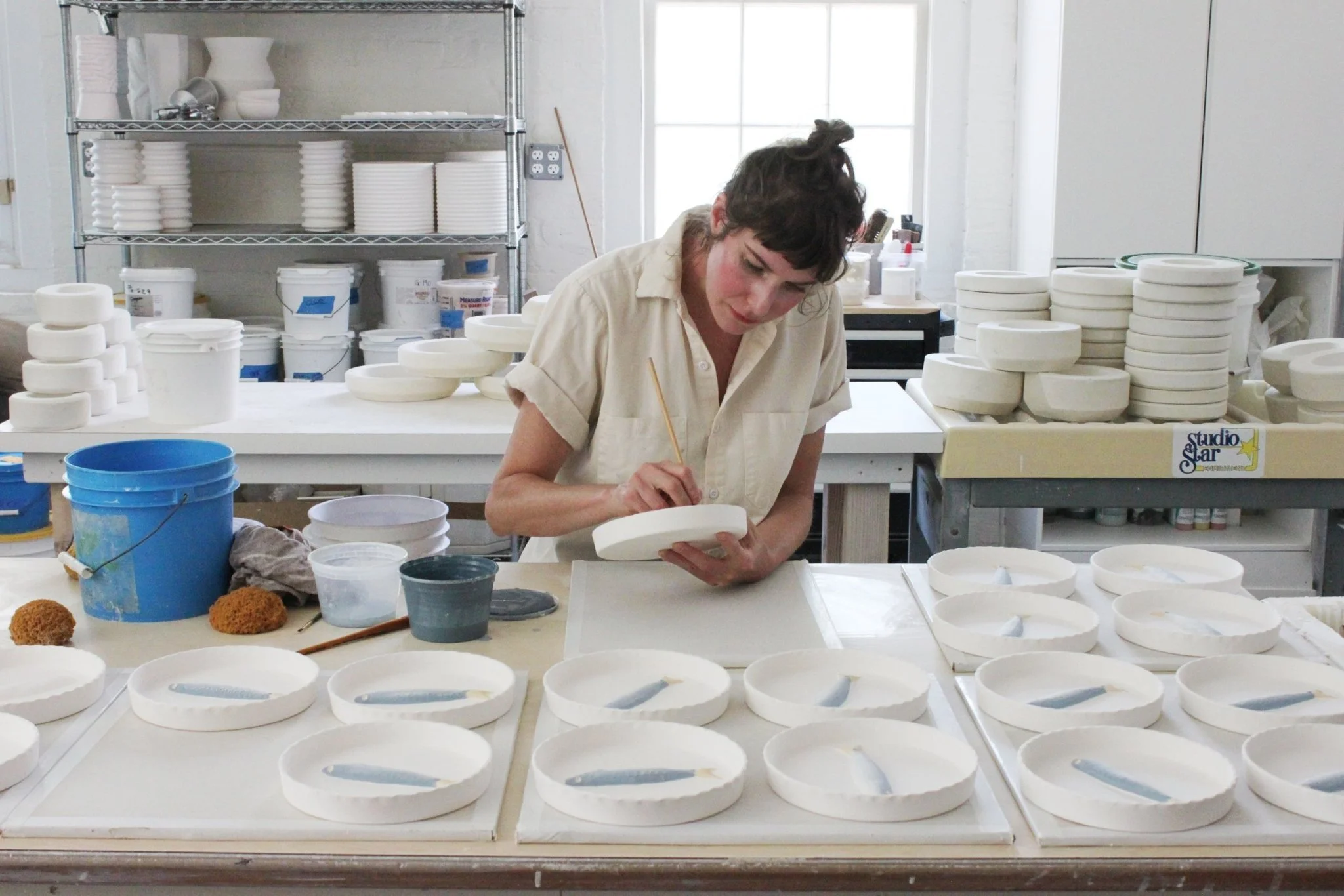 PetitFelts working on Julianware in studio