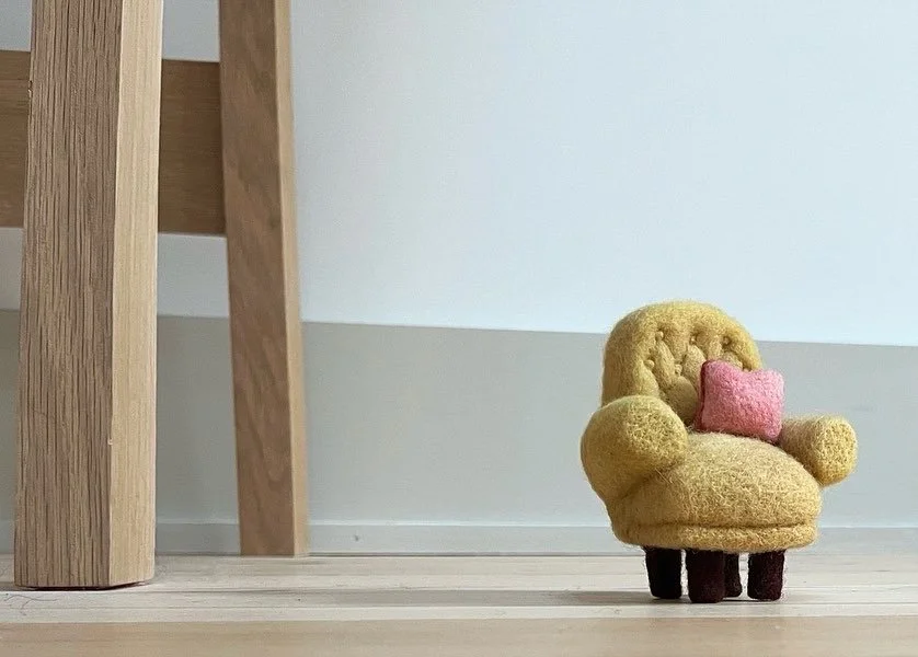 Learn to needle felt in this 2 hour virtual felted chair workshop