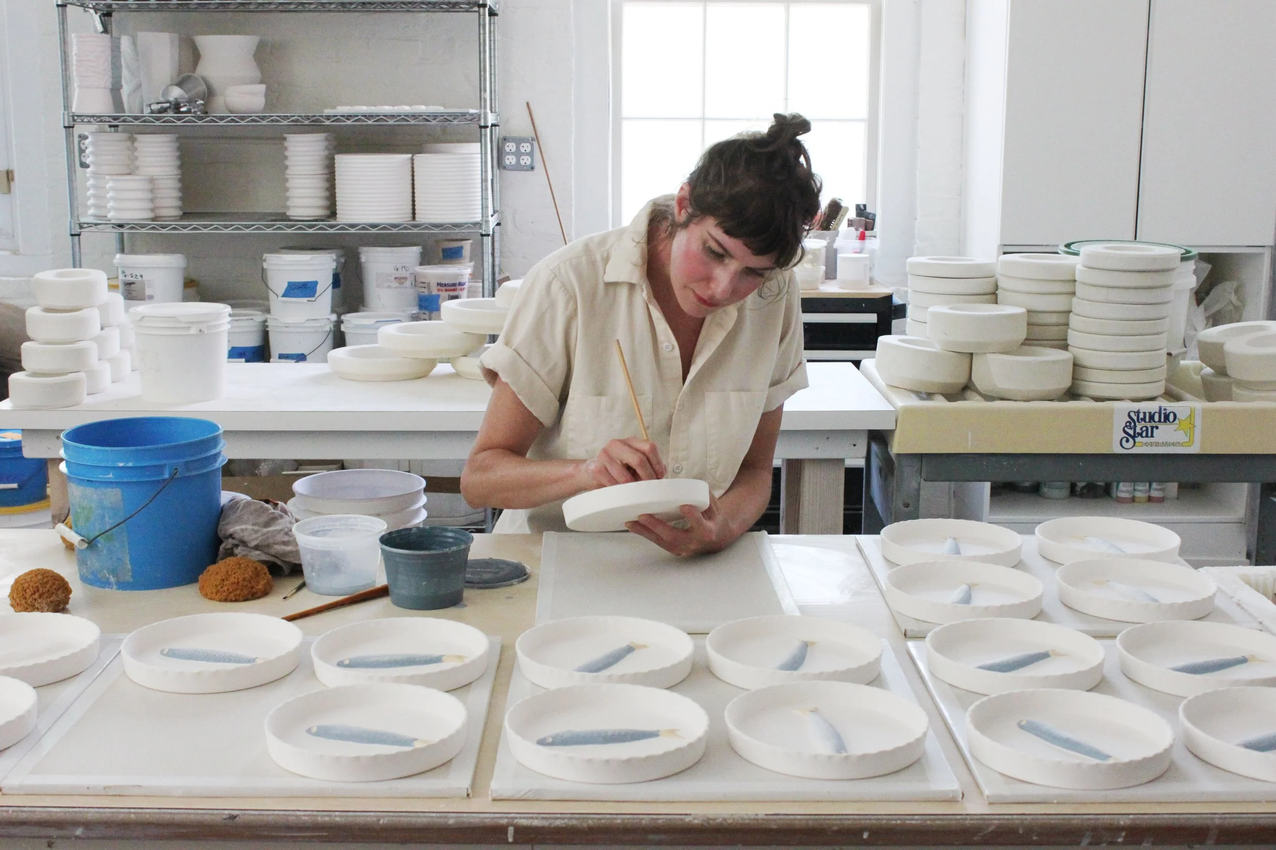 PetitFelts working on Julianware in studio