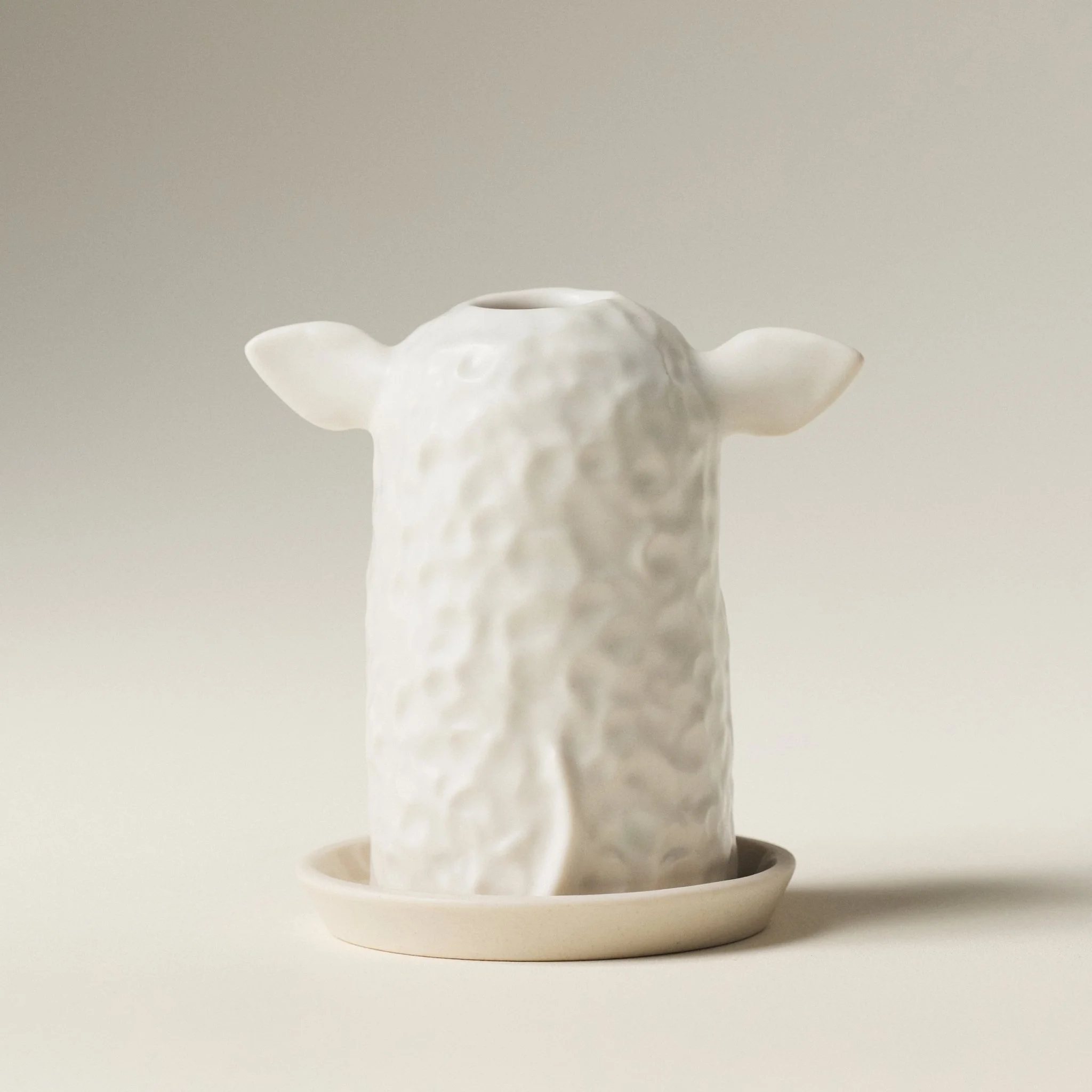 Rear view of the PetitFelts Herschel textured ceramic toothbrush holder
