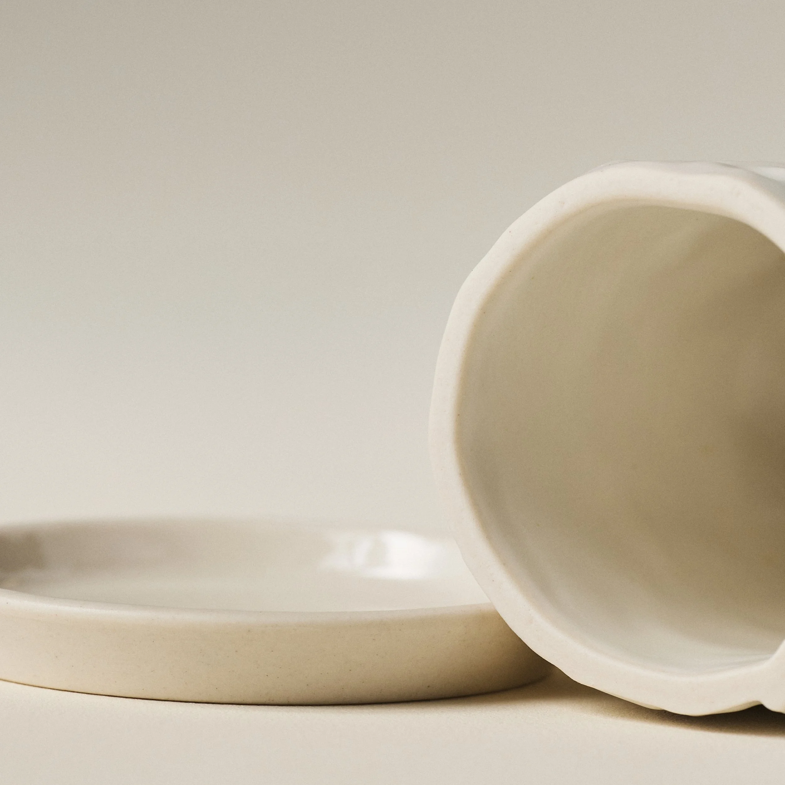 Underside view of the PetitFelts Herschel toothbrush holder's hollow interior