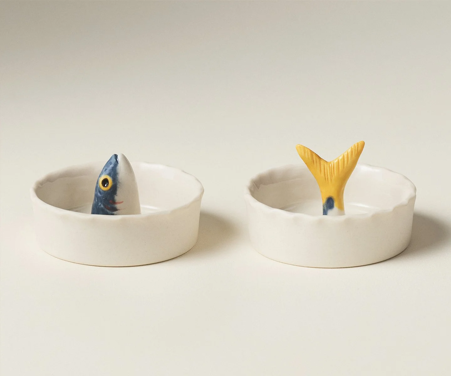 PetitFelts Julian Head and Tail salt cellars