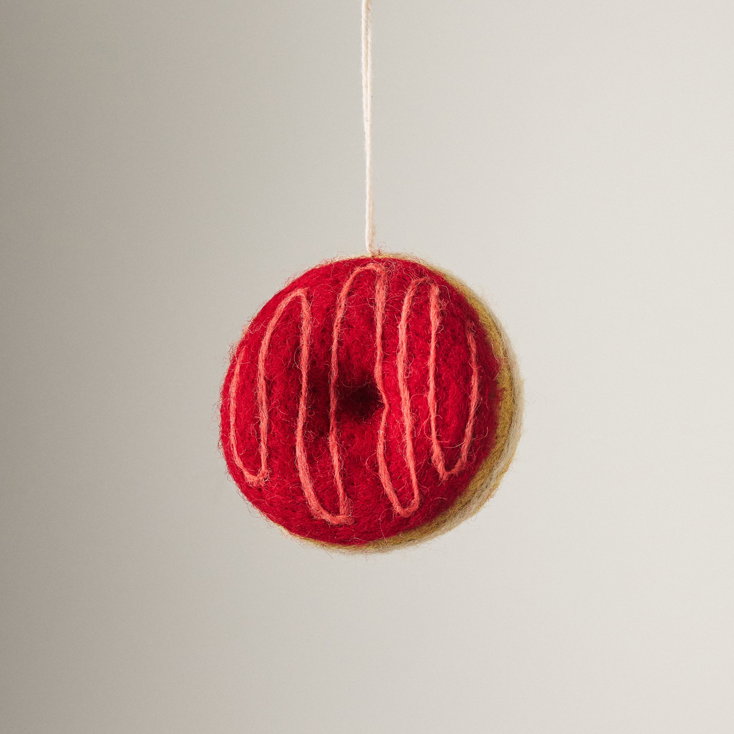 Strawberry Glazed Donut Ornament