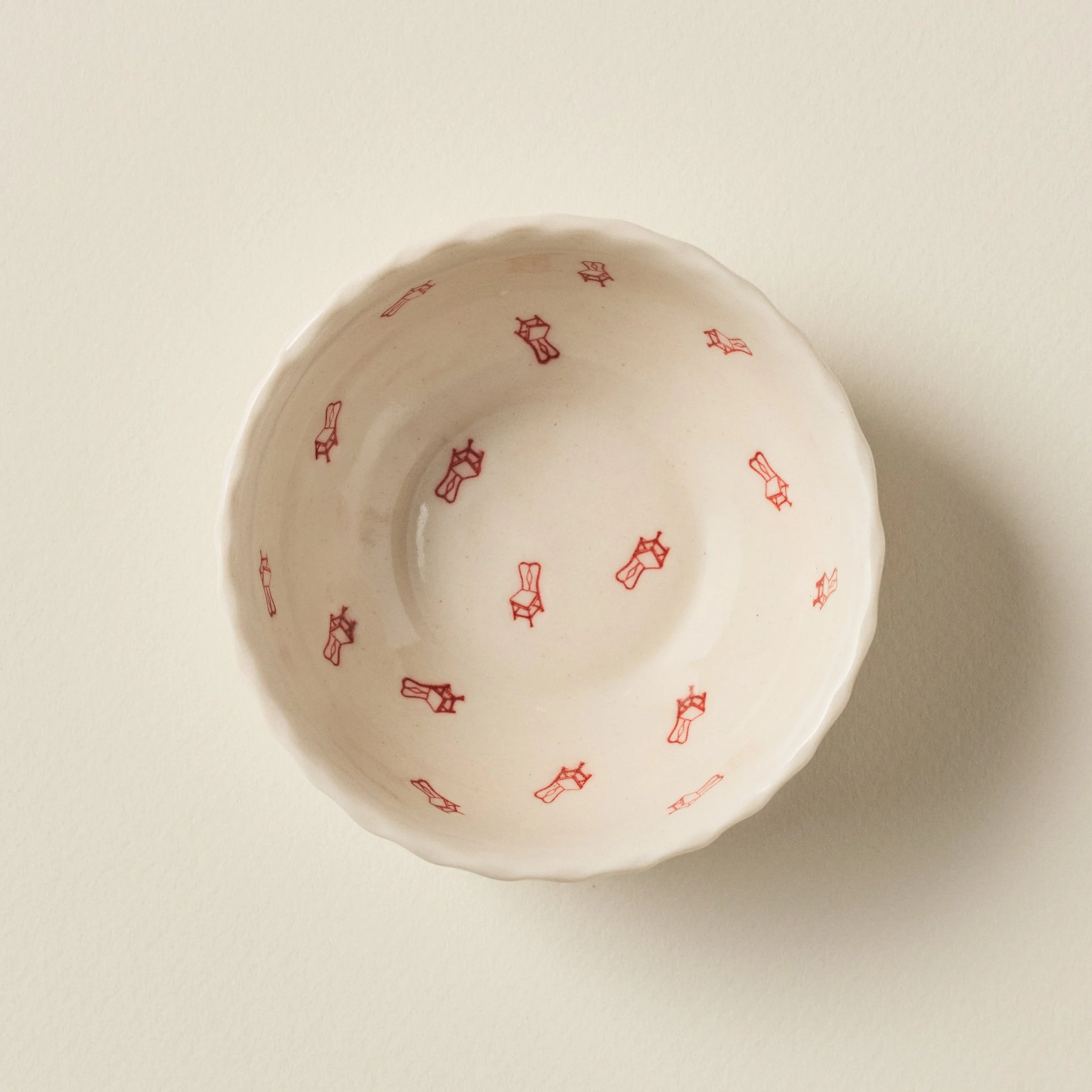 Petite Chair Bowl - Vermillion & Natural