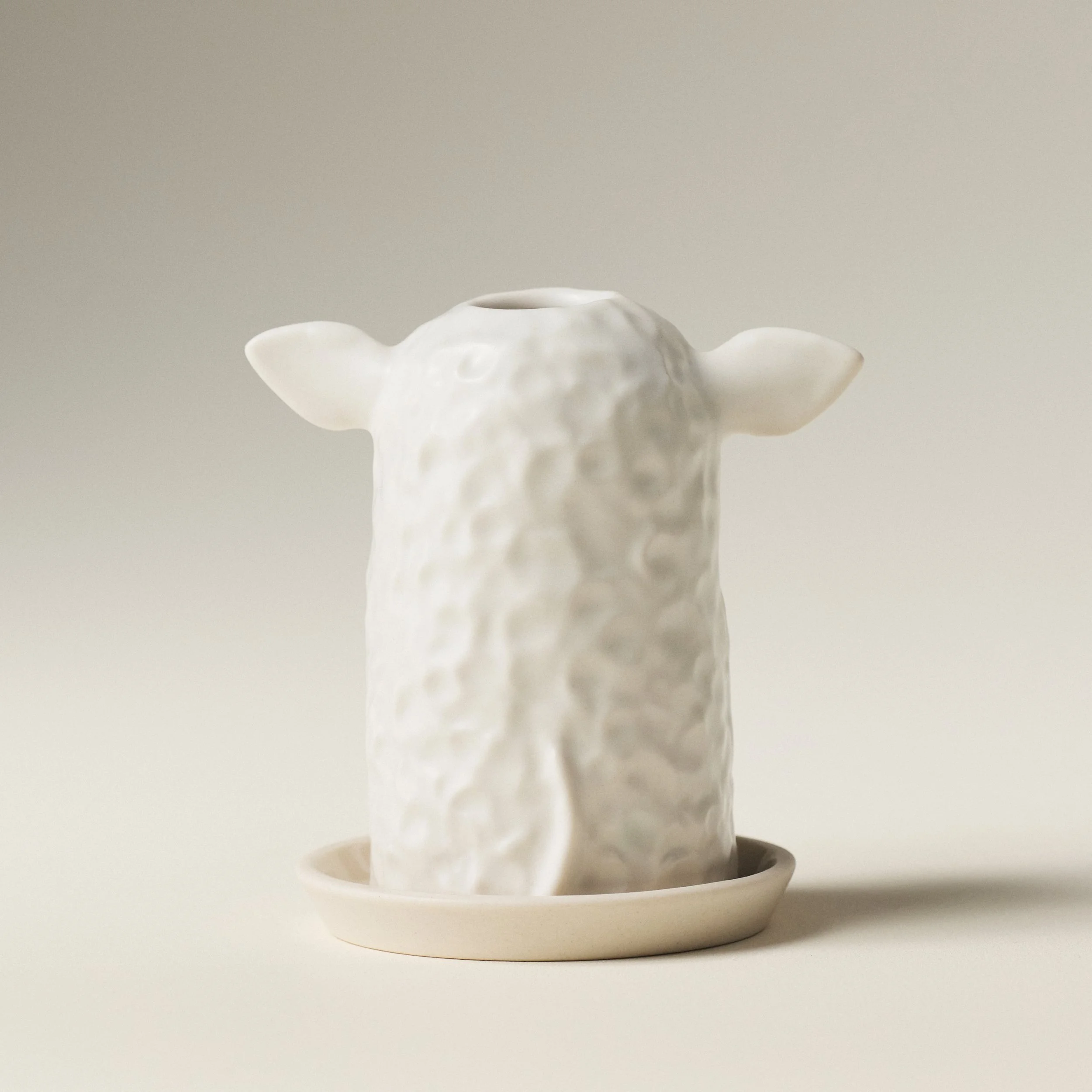 Rear view of the PetitFelts Herschel textured ceramic toothbrush holder