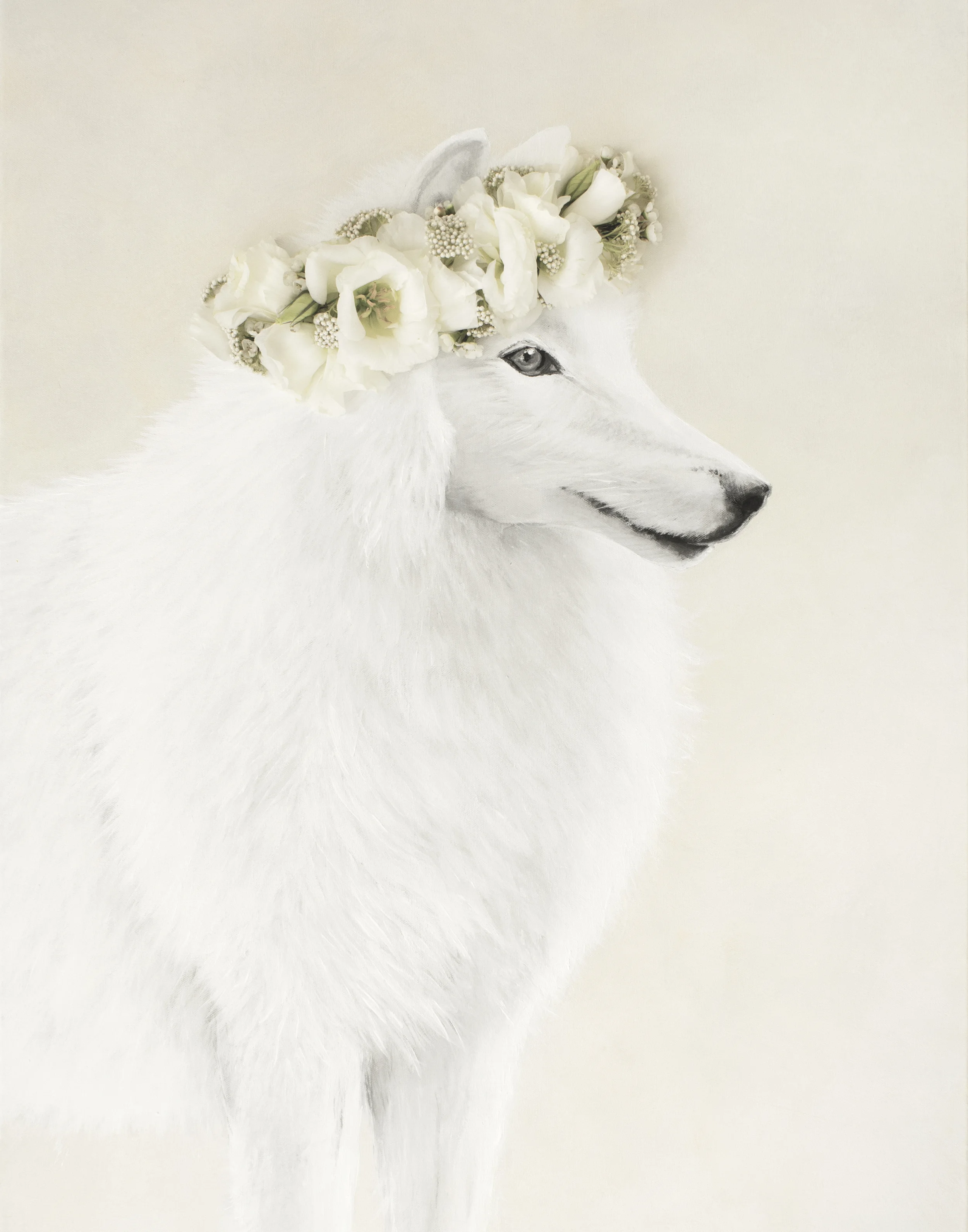 Wolf Flower Print
