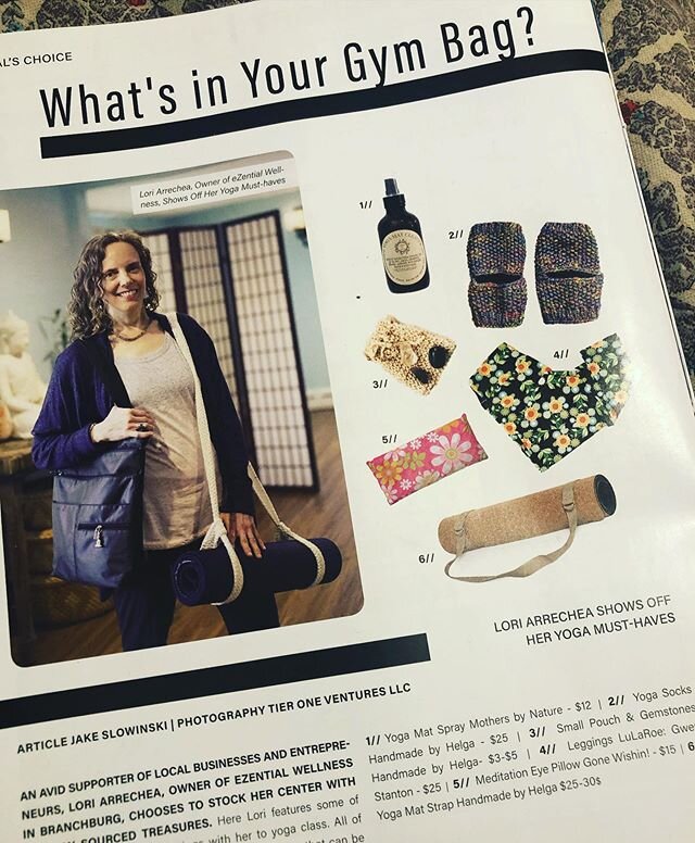 Pretty sweet to be featured in this magazine as one of Lori&rsquo;s @ezentialwellness top picks!! ☺️🙏🏻🧘🏻&zwj;♀️❤️🌿 #happymoments #yogamatspray #aromatherapy #mothersbynature @bridgewaterlifestyle