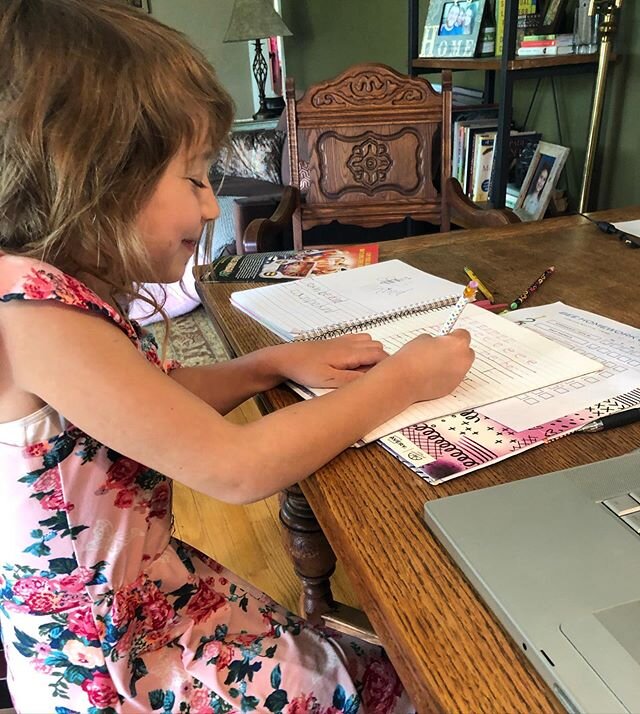 &ldquo;Handwriting without tears&rdquo; has sometimes been the opposite for us here at home.. Last week was a hot mess of distance learning with melt downs galore! Today seems to be in good spirits.. brynn said &ldquo;I&rsquo;m trying not to cry&rdqu