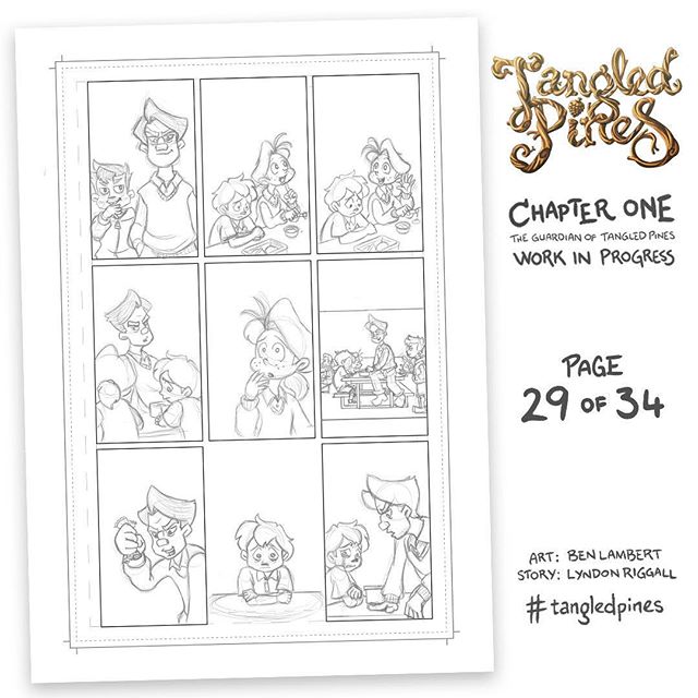 Pete closes in with his crony sniggering behind him. Zig has locked up - he knows this means trouble. His worst fears - of being singled out, of being different, of being unwanted - are playthings for the bully, and he is powerless to defend himself. #tangledpines #comics #wip #bullyingsucks