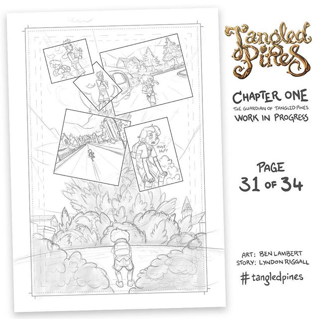 Ziggy races past Mr. Frith and straight out of school grounds. He doesn’t know where he’s going, just that he has to get away. Out of breath, he looks up and sees the same natural shelter where Taliah found refuge all those years ago. #tangledpines #comics #wip