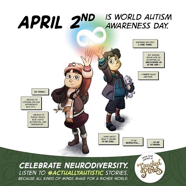 Here&rsquo;s my contribution to World Autism Awareness Day 2018. Be a friend to someone who&rsquo;s different. Let&rsquo;s embrace neurodiversity. #tangledpines #comics #neurodiversity #waad2018 #autism #autismawareness #autismappreciation #actuallya