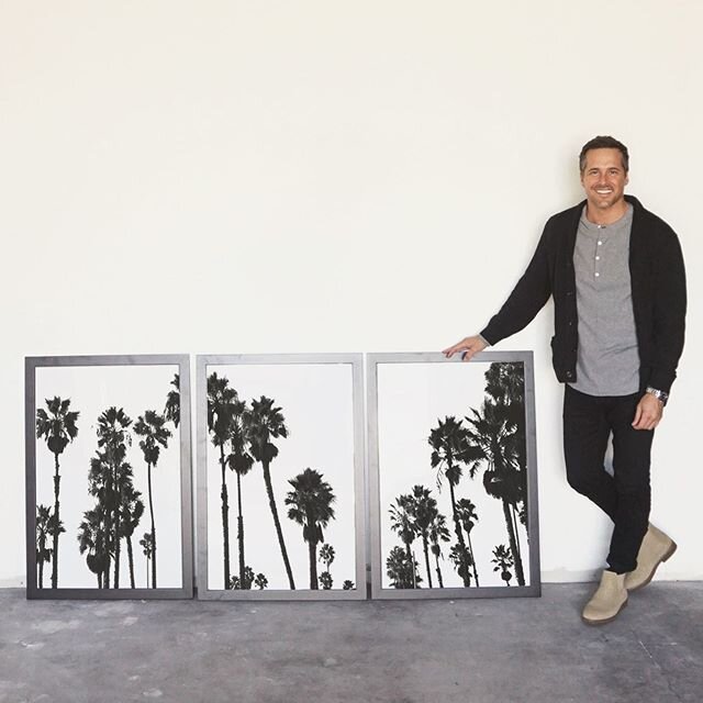 First print of the year. 72x36 broken up into thirds. I&rsquo;ll be doing more black and white palms this year from my favorite California cities. These palms are from Belmont Shore in Long Beach and their new home will be in Lakewood. 🌴