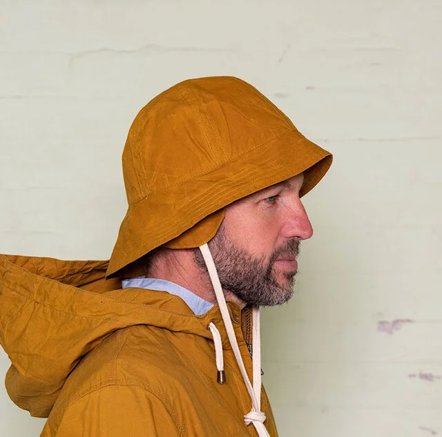 Yarmouth Oilskins Sou'wester Hat Mustard Oilskin — Cottage Industry