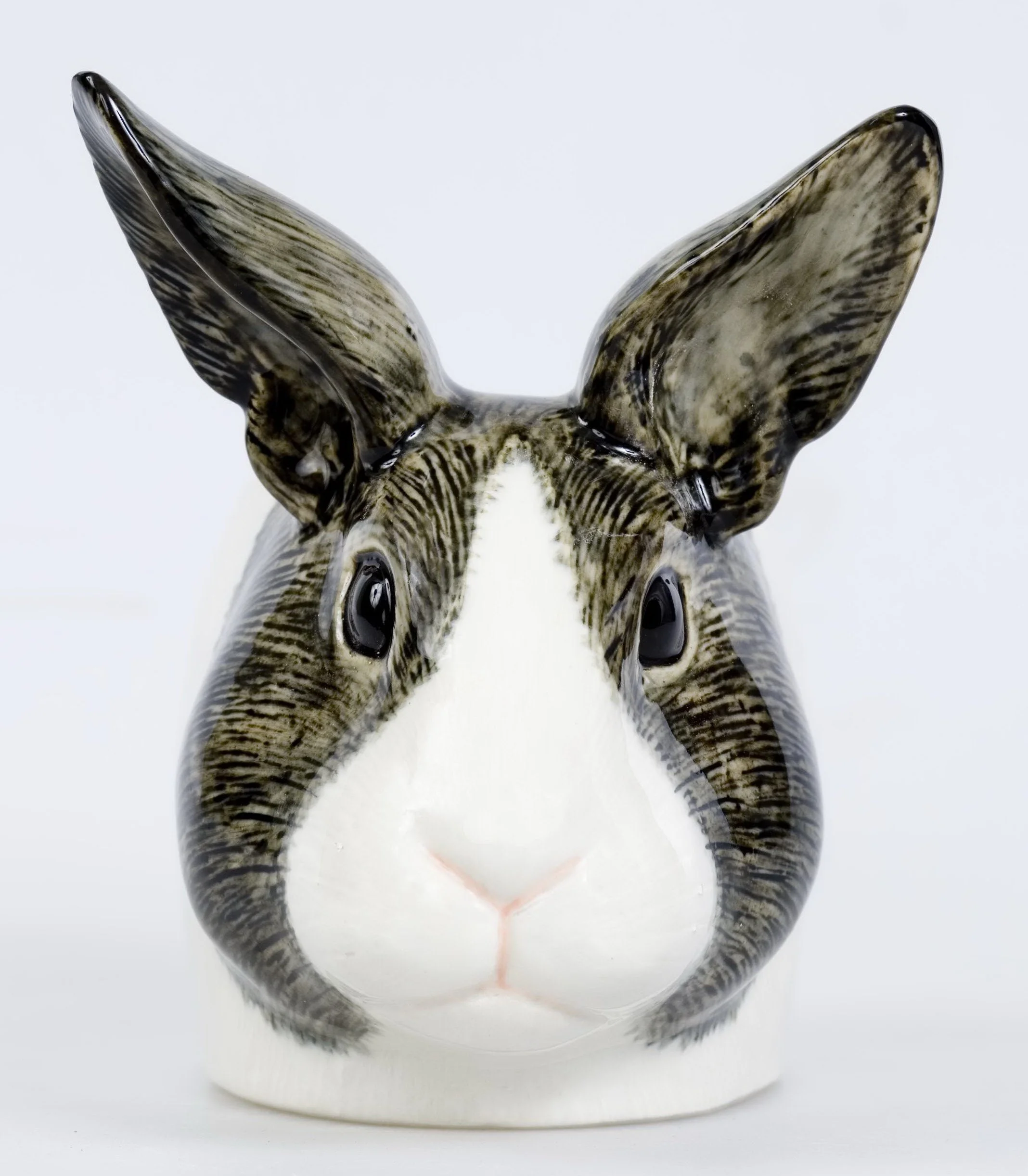 Dutch rabbit face egg cup grey and white.jpg