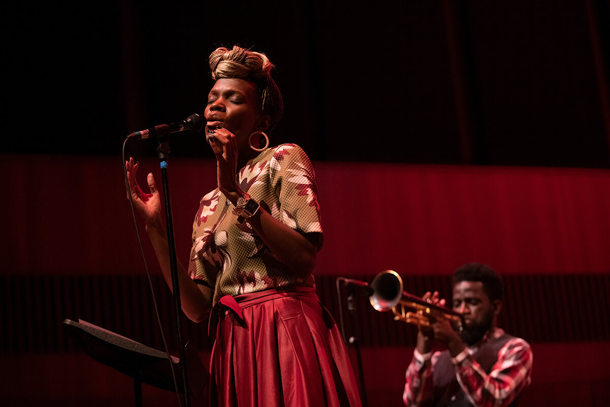 Willie Jones III Sextet featuring Renee Neufville, Hyde Park Jazz Festival 2019. Photo by Marc Monaghan.